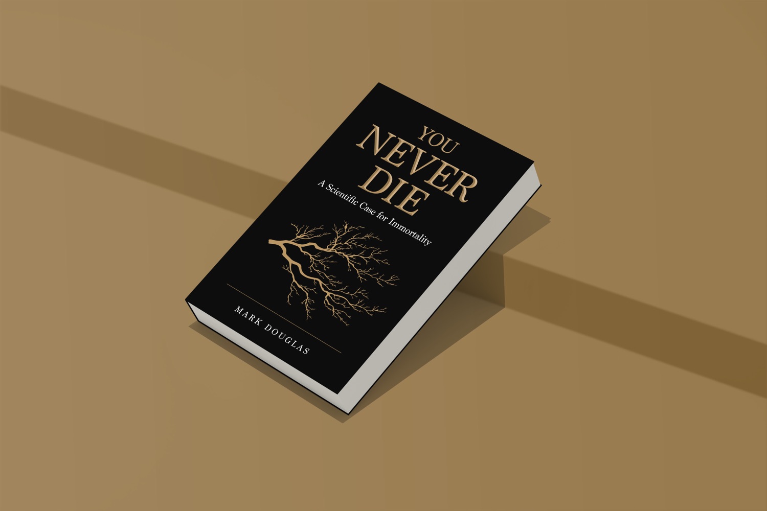 You Never Die paperback photographed from an angled perspective